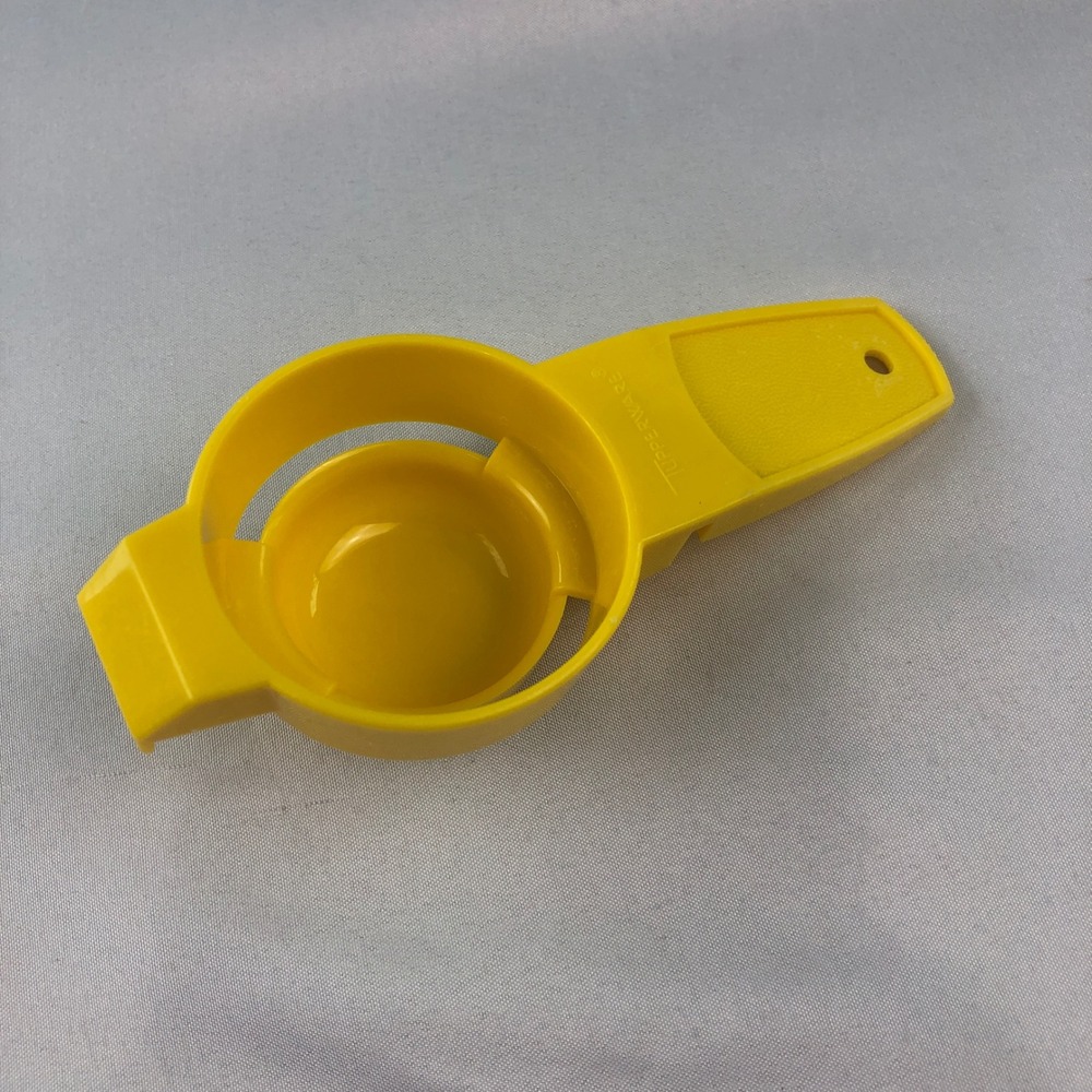 Vintage Tupperware Yellow Egg Separator Tool 779-12 Retro Kitchen Utensil